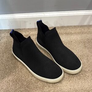 Rothy's Black and White Sneakers with Knit Upper